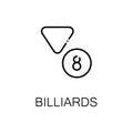 Billiards flat icon or logo for web design.