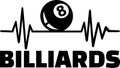 Billiards heartbeat with word