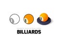 Billiards icon in different style