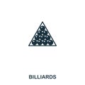 Billiards icon. Premium style icon design. UI. Illustration of billiards icon. Pictogram isolated on white. Ready to use in web de