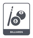 billiards icon in trendy design style. billiards icon isolated on white background. billiards vector icon simple and modern flat