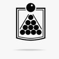 Billiards icon. Vector flat black illustration isolated on white