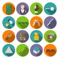 Billiards Icons Flat Royalty Free Stock Photo