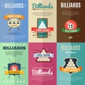 Billiards Illustration Label Set