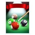 Billiards Tournament Promotional Poster Vector