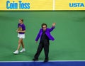 Billie Jean King participates in coin toss before final match between Coco Gauff of USA and Aryna Sabalenka at the 2023 US Open