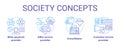 Billing concept icons set. Society idea thin line illustrations. Consolidator and customer service. E-commerce. Vector Royalty Free Stock Photo