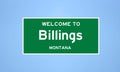 Billings, Montana city limit sign. Town sign from the USA. Royalty Free Stock Photo