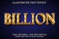 BILLION 3d -Editable text effect Royalty Free Stock Photo