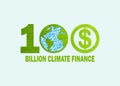 100 billion dollar climate finance concept Royalty Free Stock Photo