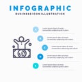 Billionaire, Man, Millionaire, Person, Rich Line icon with 5 steps presentation infographics Background