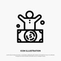 Billionaire, Man, Millionaire, Person, Rich Line Icon Vector