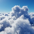 Billowing clouds fill the sky, exhibiting soft, fluffy textures and varying shades of white Royalty Free Stock Photo
