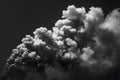 Dramatic Gray-Scale Smoke Clouds Against a Dark Background