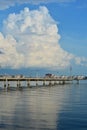 Billowing clouds over Gulfport in Florida Royalty Free Stock Photo