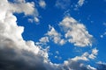 BILLOWING WHITE CLOUDS IN BLUE SKY Royalty Free Stock Photo