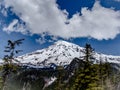 At the Top of the World on Majestic Mt. Ranier Royalty Free Stock Photo