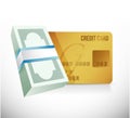 Bills and credit card currency. illustration Royalty Free Stock Photo