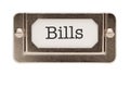 Bills File Drawer Label Royalty Free Stock Photo