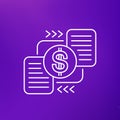 Bills and invoices line icon, vector