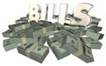 Bills Paying Invoice Money Owed Payment Cash Piles Stacks Royalty Free Stock Photo