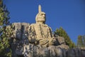 Billund, Denmark, July 2018: Lego statue of an Indian chief