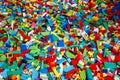 Billund, Denmark - 17 June 2023: Multi-colored plastic Lego Duplo brick background Royalty Free Stock Photo