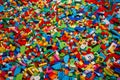 Billund, Denmark - 17 June 2023: Multi-colored plastic Lego Duplo brick background Royalty Free Stock Photo