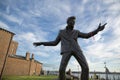 Billy Fury Statue Memorial, Albert Dock, River Mersey, Liverpool, UK. 11th June 2014