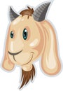 Billy goat with green eyes, illustration, vector Royalty Free Stock Photo