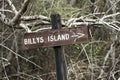 Billy`s Island Canoe Kayak Trail Directional Sign, Okefenokee National Wildlife Refuge, Georgia USA Royalty Free Stock Photo