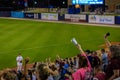 Back view of baseball fans of the Biloxi Shuckers watching a game at MGM Park Royalty Free Stock Photo