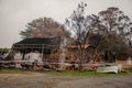 Australian bushfire aftermath: Burnt building of Tutty Frutty Cafe Royalty Free Stock Photo