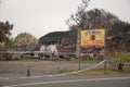 Australian bushfire aftermath: Burnt building of Tutty Frutty Cafe near Bilpin, Blue Mountains, Royalty Free Stock Photo