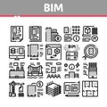 Bim Building Information Modeling Icons Set Vector Royalty Free Stock Photo