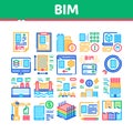 Bim Building Information Modeling Icons Set Vector Royalty Free Stock Photo