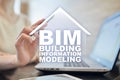 BIM - Building information modeling. Industrial and technology concept. Royalty Free Stock Photo