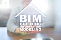 BIM - Building information modeling. Industrial and technology concept. Royalty Free Stock Photo