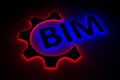 BIM concept wheel gear neon glow