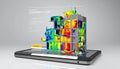 BIM Thermal Analysis of a Building on a Tablet Royalty Free Stock Photo