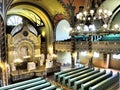 Bima, an elevation usually in the center of the synagogue, where there is a special table for public reading of the Royalty Free Stock Photo
