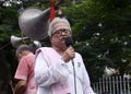 Biman Bose at protest rally. Royalty Free Stock Photo