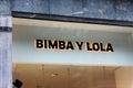 Bimba y lola logo on Bimba y lola store. Bimba y lola is a spanish cloathing company Royalty Free Stock Photo