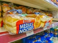 Bimbo Hot dog bread Medias Noches packaging supermarket in Mexico