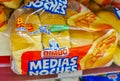 Bimbo Hot dog bread Medias Noches packaging supermarket in Mexico