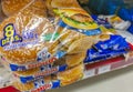 Bimbo toast bread for hamburgers packaging in the supermarket Mexico