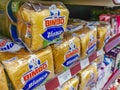 Bimbo toast white bread packaging in the supermarket in Mexico