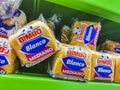 Bimbo white toast bread Blanco Mediano packaging supermarket in Mexico Royalty Free Stock Photo