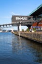 Bimhuis concert hall and harbor in Amsterdam Royalty Free Stock Photo