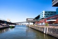Bimhuis concert hall and harbor in Amsterdam Royalty Free Stock Photo